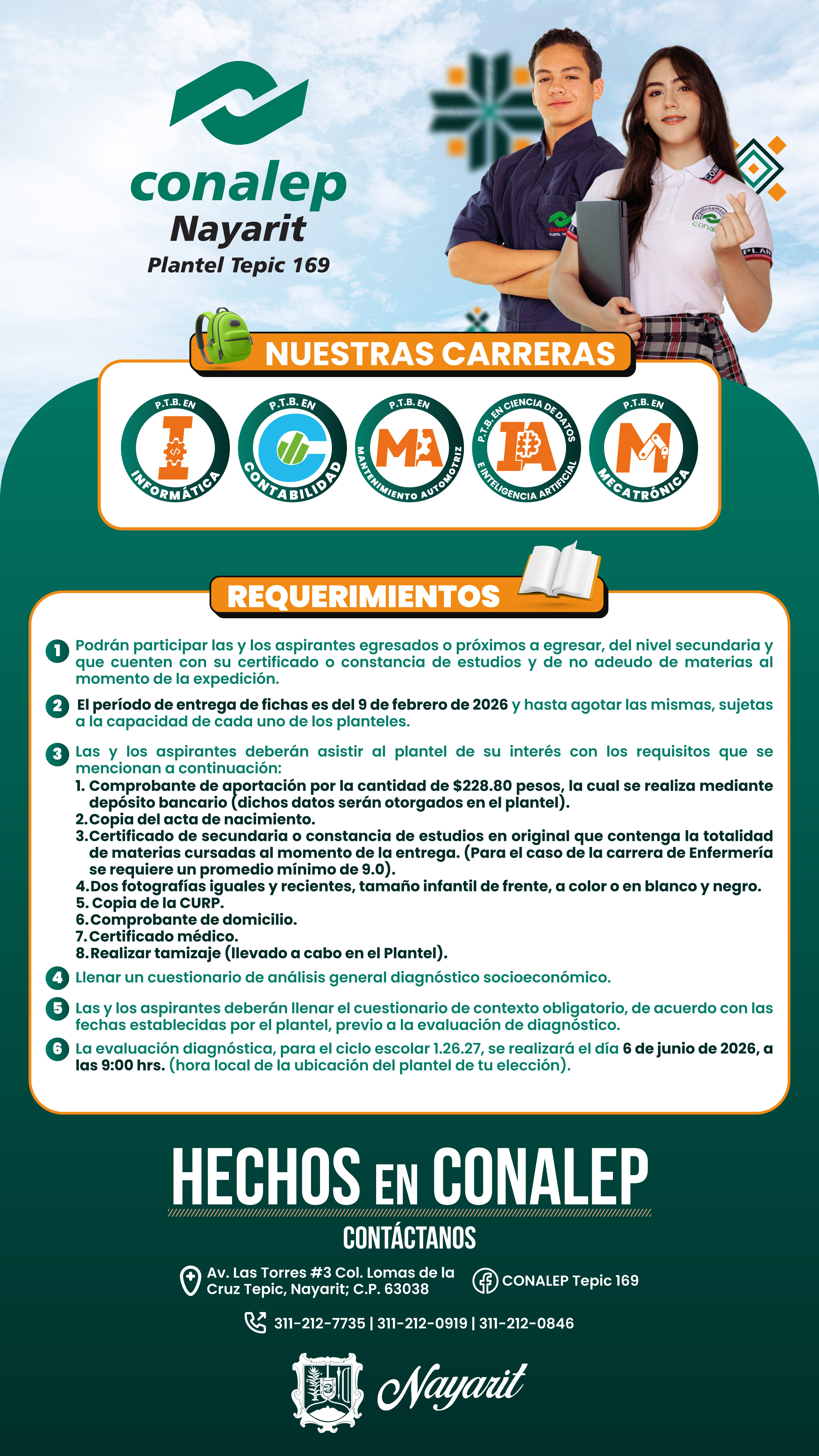 Oferta Educativa 2026 Plantel Conalep Tep&iacute;c 169