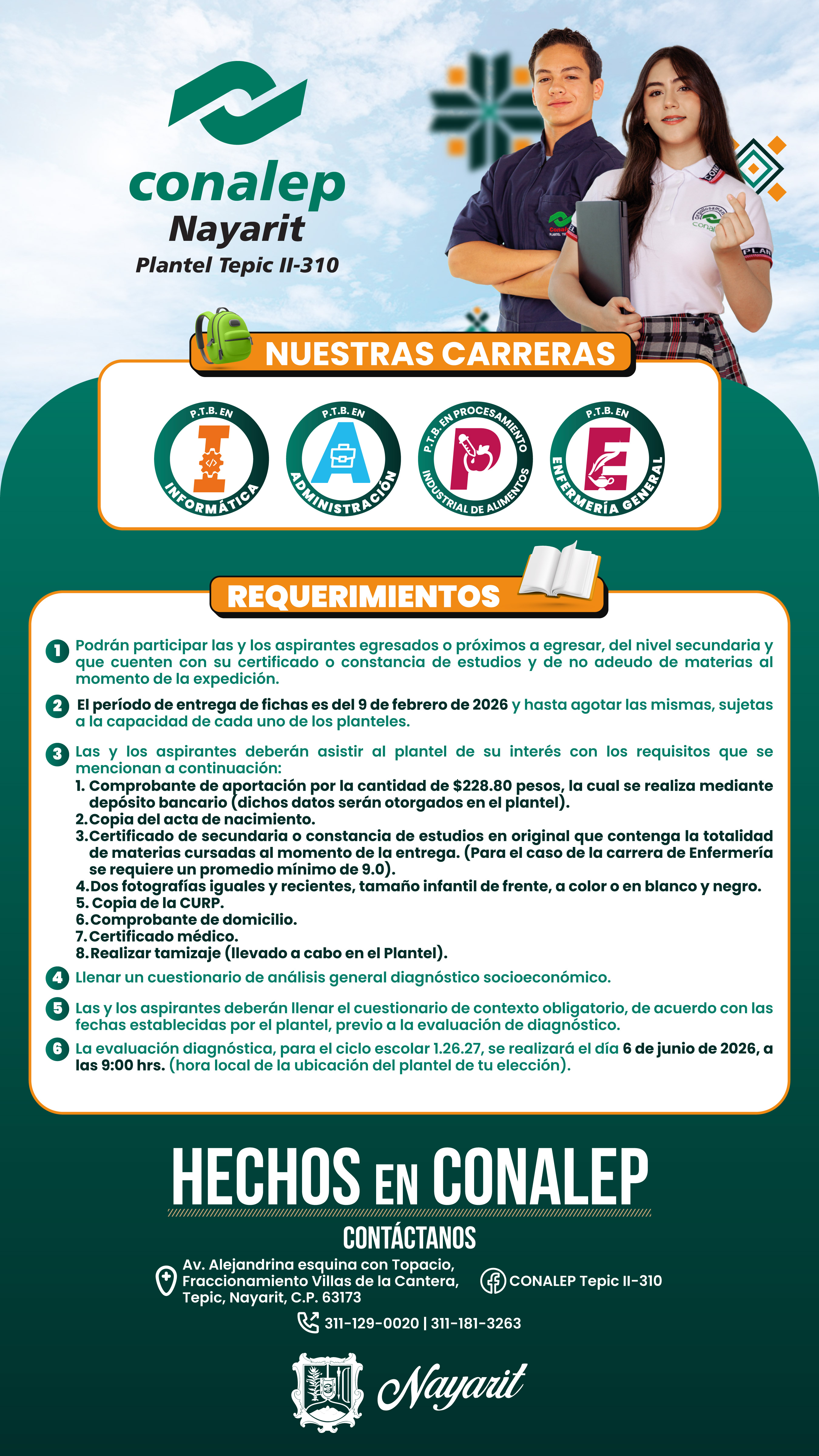 Oferta Educativa Plantel Conalep Tepic II 310